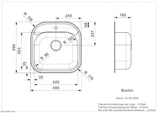 Кухонная мойка из нержавеющей стали REGINOX Boston (R), 48.5x48.5 см цена и информация | Раковины на кухню | pigu.lt