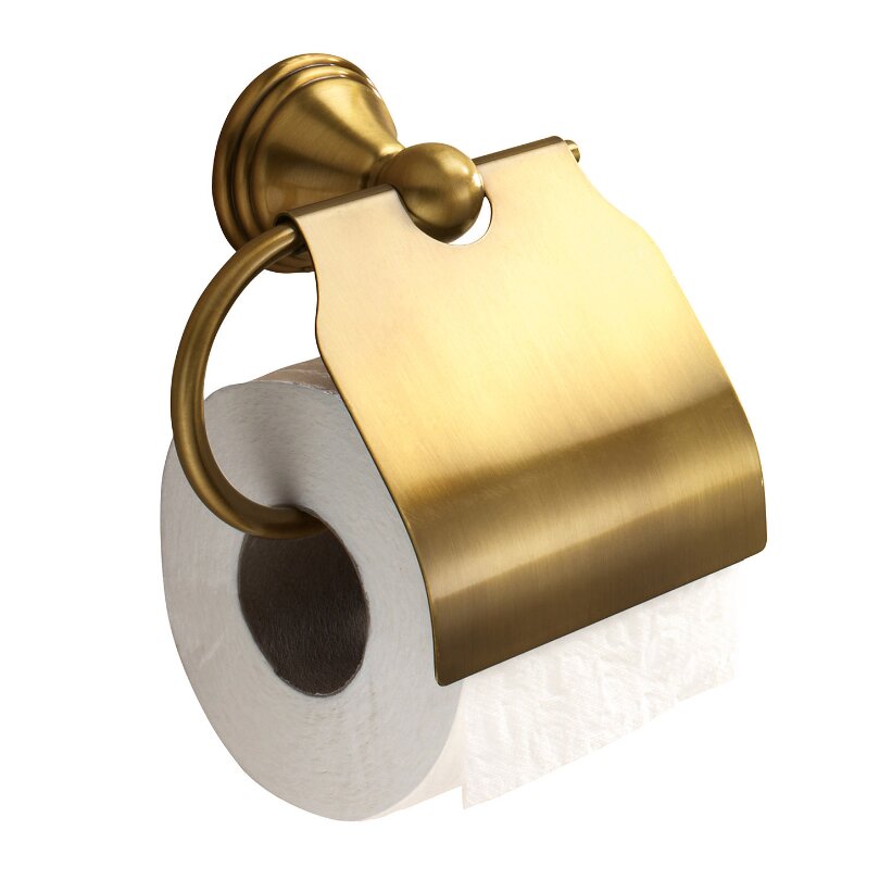 ROMANCE pakabinamas tualetinio popieriaus laikiklis su stogeliu, bronza цена и информация | Vonios kambario aksesuarai | pigu.lt