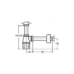 Sifonas be ventilio Viega 108 694, 1,1/4x32 mm kaina ir informacija | Sifonai | pigu.lt