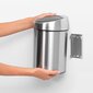 Brabantia šiukšliadėžė Touch Bin®, 3 l, pilkas цена и информация | Šiukšliadėžės | pigu.lt