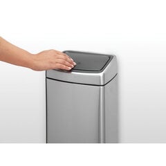 Brabantia Бак Touch Bin, 10Л - Matt Steel Fingerprint Proof цена и информация | Мусорные баки | pigu.lt