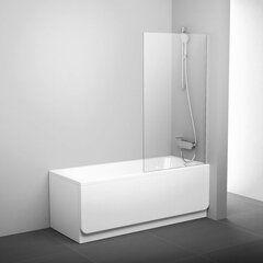 Стенка для ванны PVS1-80, Ravak,Размеры: 80 Стекло: Прозрачное цена и информация | Аксессуары для ванн, душевых кабин | pigu.lt