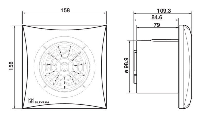 Vonios ištraukimo ventiliatorius Soler&Palau Silent-100 CZ SILVER цена и информация | Ventiliatoriai | pigu.lt