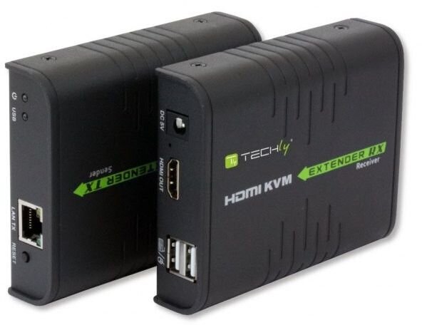 Ilgiklis KVM Techly HDMI+USB Cat5e/6 iki 120m kaina ir informacija | Kabeliai ir laidai | pigu.lt