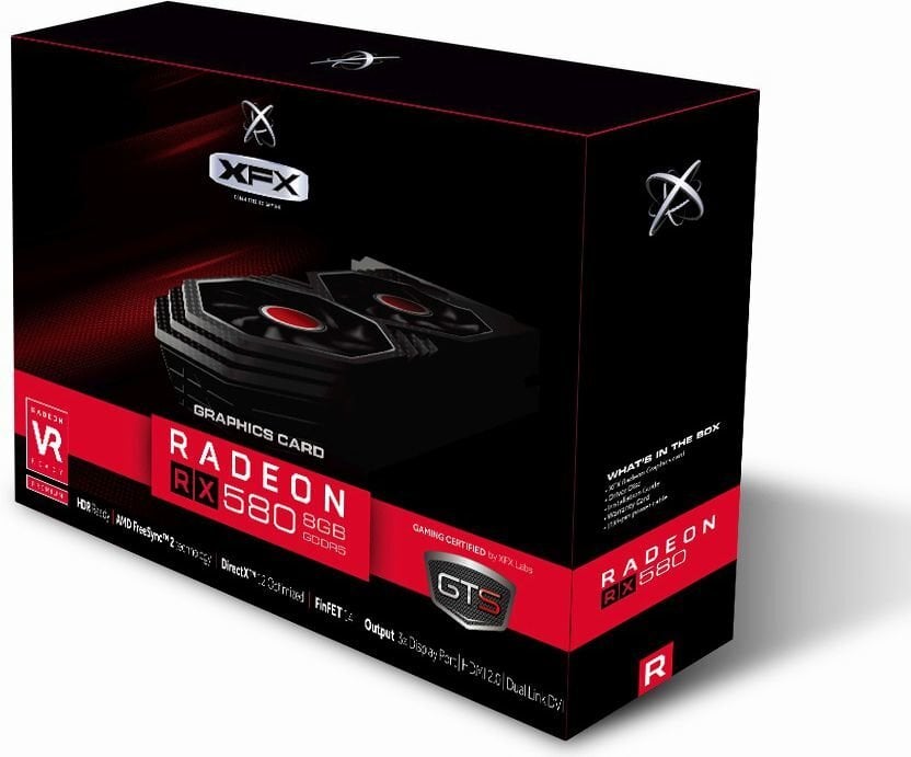 XFX Radeon RX 580 GTS XXX OC+, 8GB GDDR5, DVI-D, HDMI, 3xDP, BOX (RX-580P8DFD6) цена и информация | Vaizdo plokštės (GPU) | pigu.lt