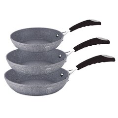 Комплект сковородок Berlingerhaus Gray Stone Touch Line, 3 части цена и информация | Cковородки | pigu.lt