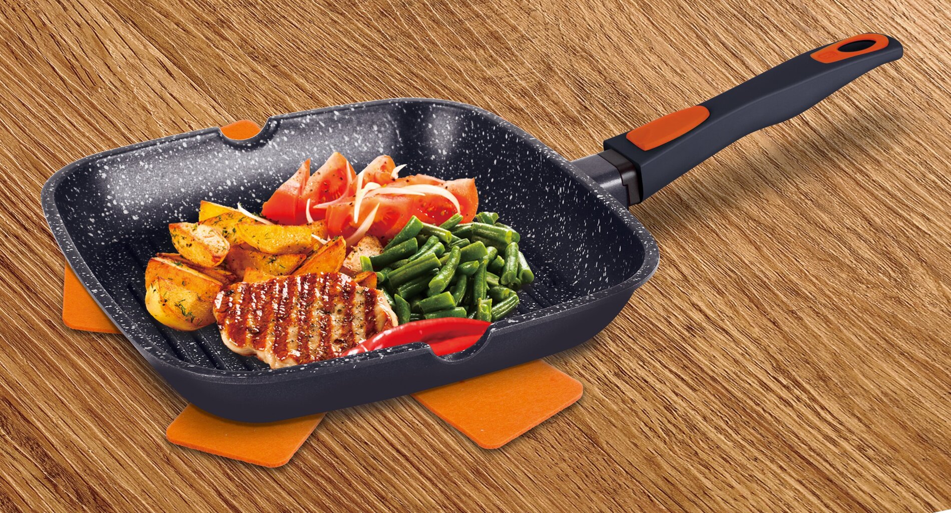 Berlingerhaus Granit Diamond Line grill keptuvė, 28x28 cm kaina ir informacija | Keptuvės | pigu.lt