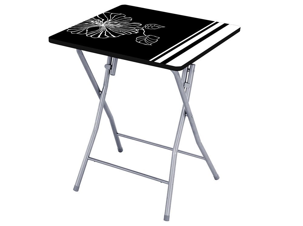 Sulankstomas staliukas Flower, juodas kaina ir informacija | Lauko stalai, staliukai | pigu.lt