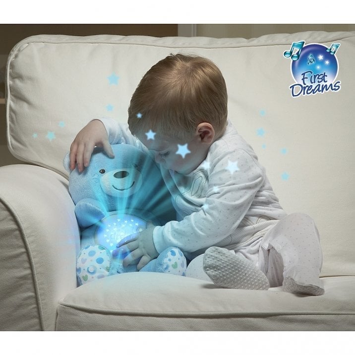 Migdukas-projektorius Chicco First Dreams meškiukas, mėlynas kaina ir informacija | Žaislai kūdikiams | pigu.lt