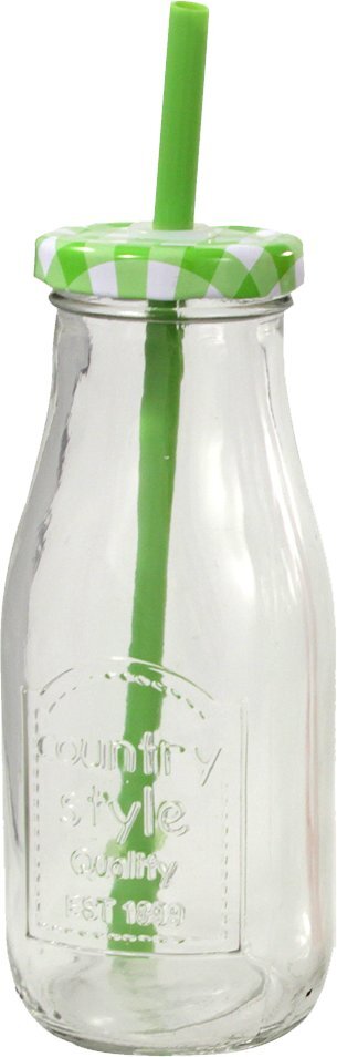 Užsukamas buteliukas - stiklinė su dangteliu, 400 ml kaina ir informacija | Taurės, puodeliai, ąsočiai | pigu.lt