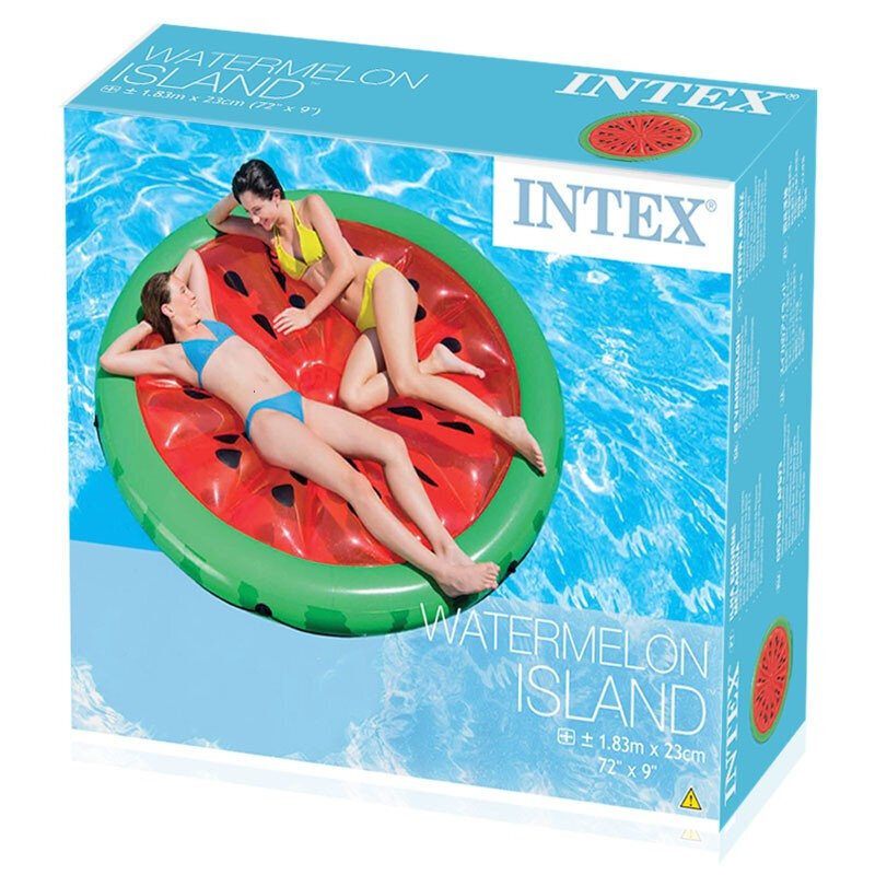 Pripučiamas plaustas Intex Watermelon Island, 183 cm kaina ir informacija | Pripučiamos ir paplūdimio prekės | pigu.lt