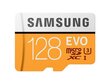 Samsung EVO microSDXC 128GB UHS-I U3 (90MB/s/100MB/s) kaina ir informacija | Atminties kortelės telefonams | pigu.lt