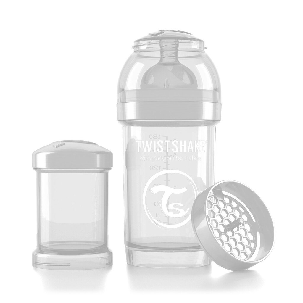 Buteliukas Twistshake Anti-Colic, 180 ml, baltas kaina ir informacija | Buteliukai kūdikiams ir jų priedai | pigu.lt