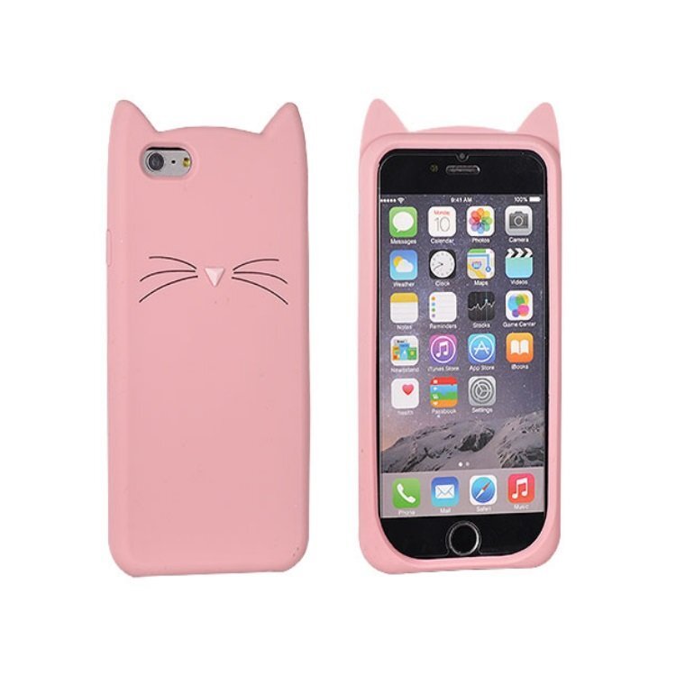 Forcell Soft Silicone 3D Back Case Samsung A320F Galaxy A3 (2017) Pink Cat kaina ir informacija | Telefono dėklai | pigu.lt