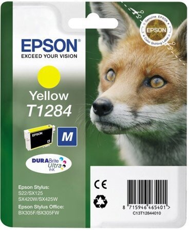 Epson - Tusz T1284 YELLOW 3.5ml do SX125/130/425W/S22/BX305 цена и информация | Kasetės rašaliniams spausdintuvams | pigu.lt