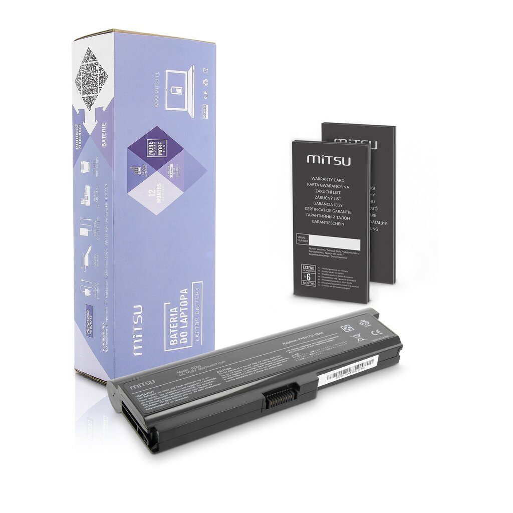 MITSU BATTERY BC/TO-L750H (TOSHIBA 6600 MAH 71 WH) kaina ir informacija | Akumuliatoriai nešiojamiems kompiuteriams | pigu.lt