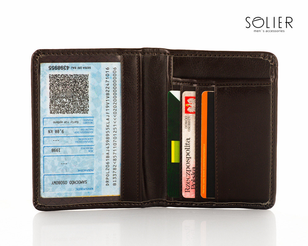 Vyriškas natūralios odos kortelių dėklas Solier E01 kaina ir informacija | Vyriškos piniginės, kortelių dėklai | pigu.lt
