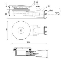 Plonas dušo padėklo sifonas Wirquin su silikonine membrana, 90/40 mm цена и информация | Сифоны | pigu.lt