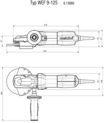 Угловая шлифовальная машина WEF 9-125, Metabo  цена и информация | Шлифовальные машины | pigu.lt