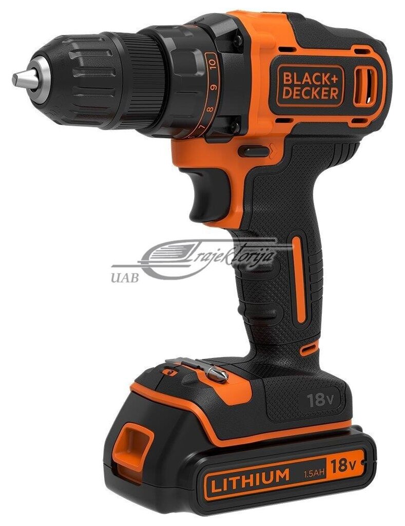 Akumuliatorinis suktuvas/gręžtuvas Black&Decker BDCDD186 18V kaina ir informacija | Suktuvai, gręžtuvai | pigu.lt