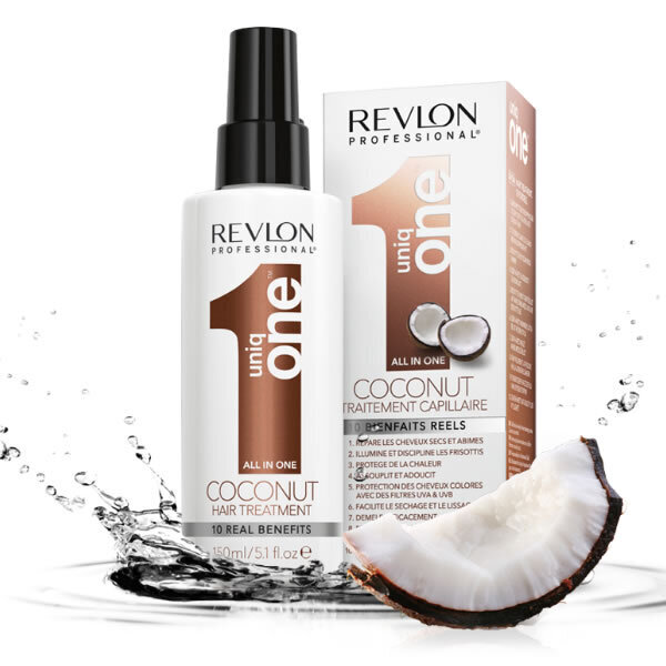 Nenuplaunama kaukė plaukams Revlon Professional Uniq All In One Coconut, 150 ml цена и информация | Priemonės plaukų stiprinimui | pigu.lt