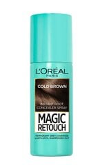 Ataugusias plaukų šaknis paslepiantis purškiklis L'Oreal Paris Magic Retouch Cold Brown 75 ml kaina ir informacija | L'Oréal Paris Kvepalai, kosmetika | pigu.lt