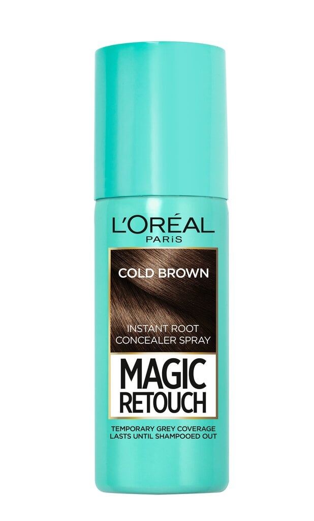 Ataugusias plaukų šaknis paslepiantis purškiklis L'Oreal Paris Magic Retouch Cold Brown 75 ml kaina ir informacija | Plaukų dažai | pigu.lt