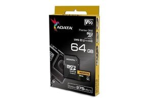 Аккумулятор ADATA Premier ONE UHS-II U3 64 GB, Micro цена и информация | Карты памяти для фотоаппаратов, камер | pigu.lt