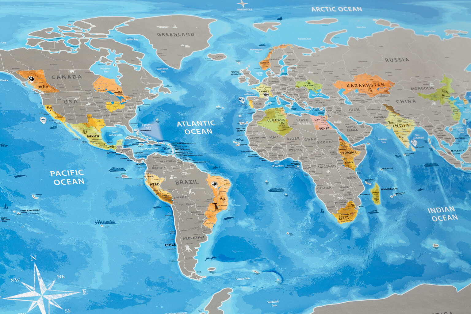 Nutrinamas kelionių žemėlapis Discovery Map World kaina ir informacija | Žemėlapiai | pigu.lt