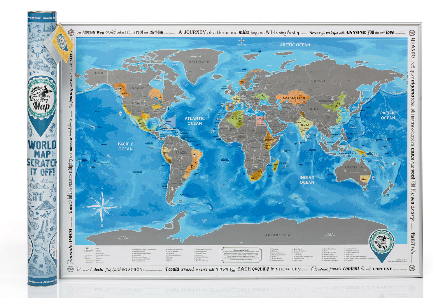 Nutrinamas kelionių žemėlapis Discovery Map World kaina ir informacija | Žemėlapiai | pigu.lt