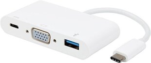 Vivanco адаптер USB-C - VGA 3в1, белый (34294) цена и информация | Адаптеры, USB-разветвители | pigu.lt