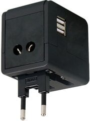 Omega kelioninis adapteris 4in1 USB, juodas (43645) kaina ir informacija | Kompiuterių aušinimo ir kiti priedai | pigu.lt
