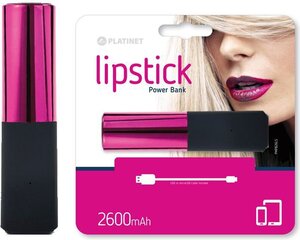 Platinet портативный аккумулятор Lipstick 2600mAh, розовый цена и информация | Зарядные устройства Power bank | pigu.lt