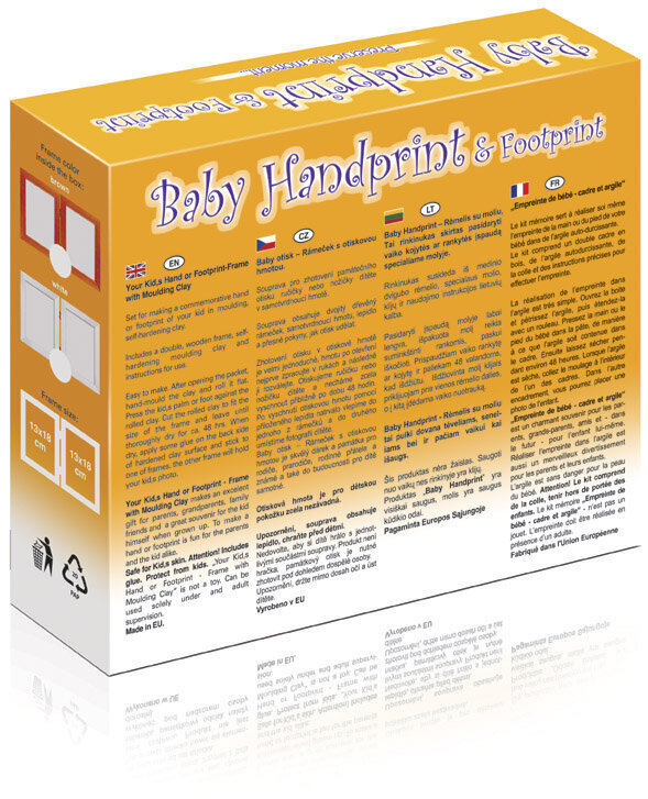 Rėmelio su moliu rinkinys Baby HandPrint, rudas kaina ir informacija | Antspaudai kūdikiams | pigu.lt