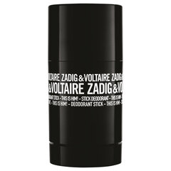 Парфюмированный карандашный дезодорант Zadig & Voltaire This is Him для мужчин 75 мл цена и информация | Мужская парфюмированная косметика | pigu.lt