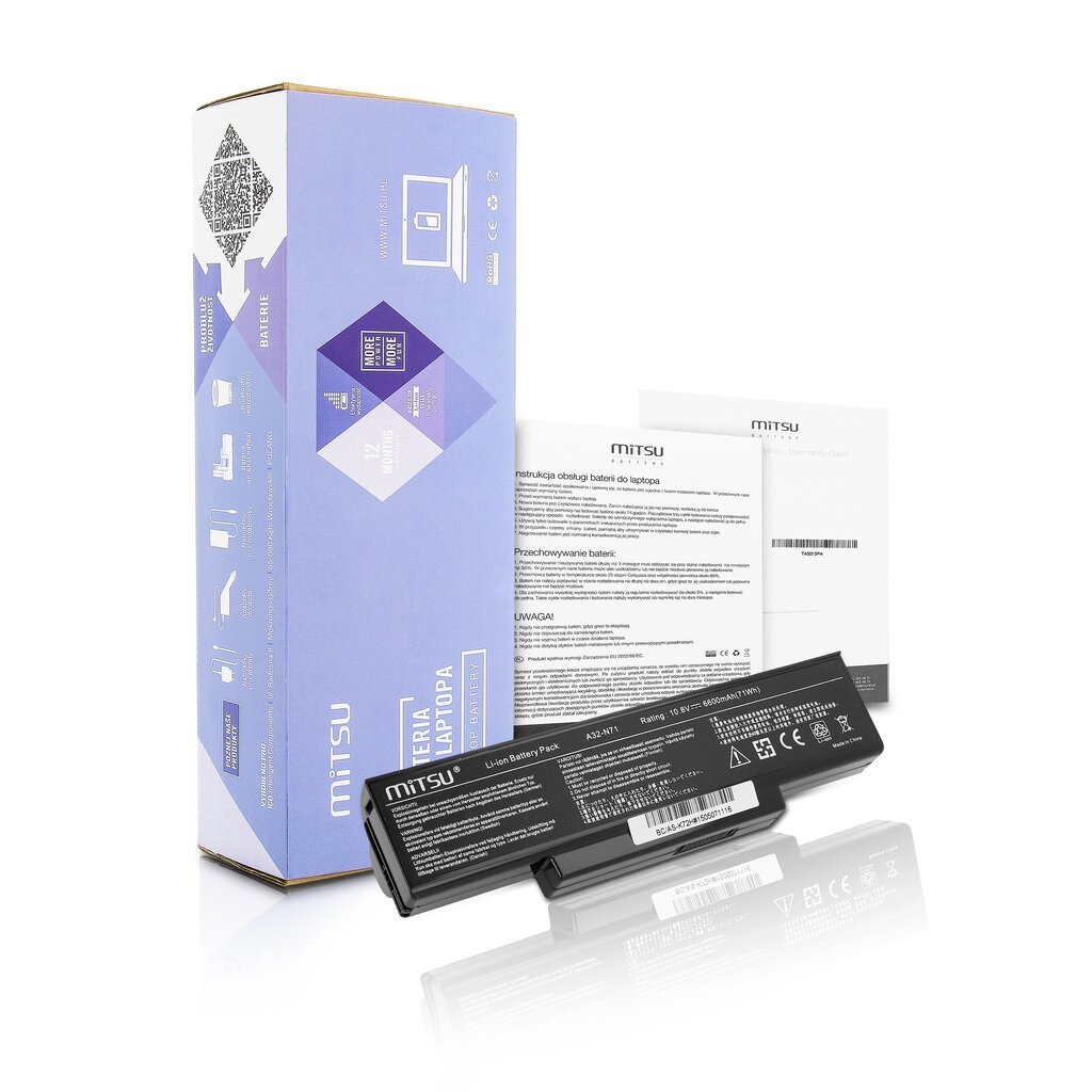 Mitsu BC/AS-K72H (ASUS 6600 MAH 71 WH) kaina ir informacija | Akumuliatoriai nešiojamiems kompiuteriams | pigu.lt