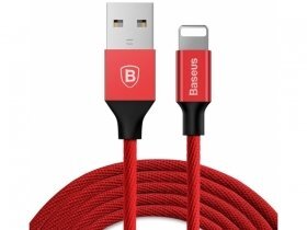 USB laidas Baseus Yiven Cable CALYW-C09, skirtas Apple įrenginiams, 3 m ilgio, raudonas kaina ir informacija | Kabeliai ir laidai | pigu.lt