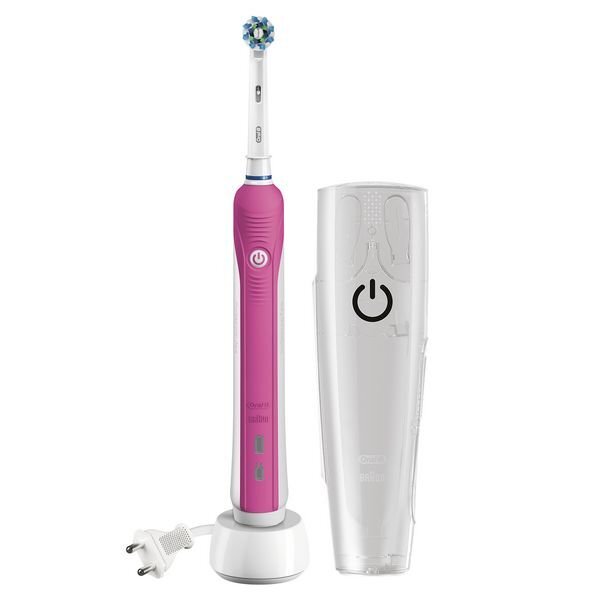 Elektrinis dantų šepetėlis Oral-B PRO 750 3D White Pink цена и информация | Elektriniai dantų šepetėliai | pigu.lt