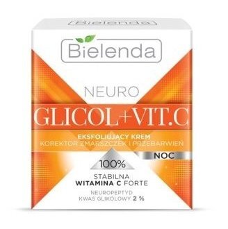 Naktinis veido kremas nuo raukšlių ir pigmentinių dėmių Bielenda Neuro su vit. C ir glikolio rūgštimi 2% 50 ml kaina ir informacija | Veido kremai | pigu.lt