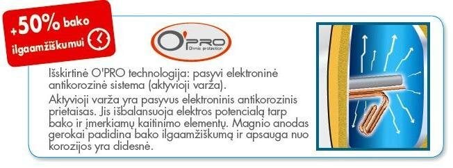 Elektrinis vandens šildytuvas Atlantic HM080 O'PRO, horizontalus 80L kaina ir informacija | Vandens šildytuvai | pigu.lt