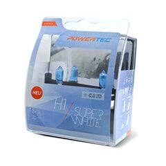 Automobilinės lemputės M-Tech Powertec SuperWhite H1 12V, 2 vnt. kaina ir informacija | Automobilių lemputės | pigu.lt