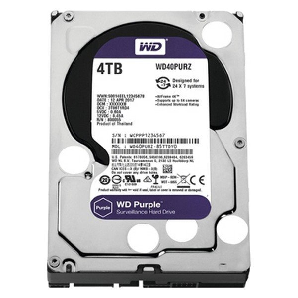 WD Purple 4TB SATA 6Gb/s CE HDD 3.5inch internal 5400Rpm 64MB Cache 24x7 Bulk kaina ir informacija | Vidiniai kietieji diskai (HDD, SSD, Hybrid) | pigu.lt