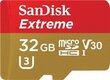 Atminties kortelė SanDisk Extreme microSDHC 32GB 100/60 MB/s V30 A1 U3 4K цена и информация | Atminties kortelės telefonams | pigu.lt