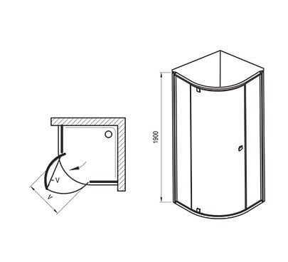 Pusapvalė dušo kabina Ravak PSKK3, 90x90 cm kaina ir informacija | Dušo kabinos | pigu.lt