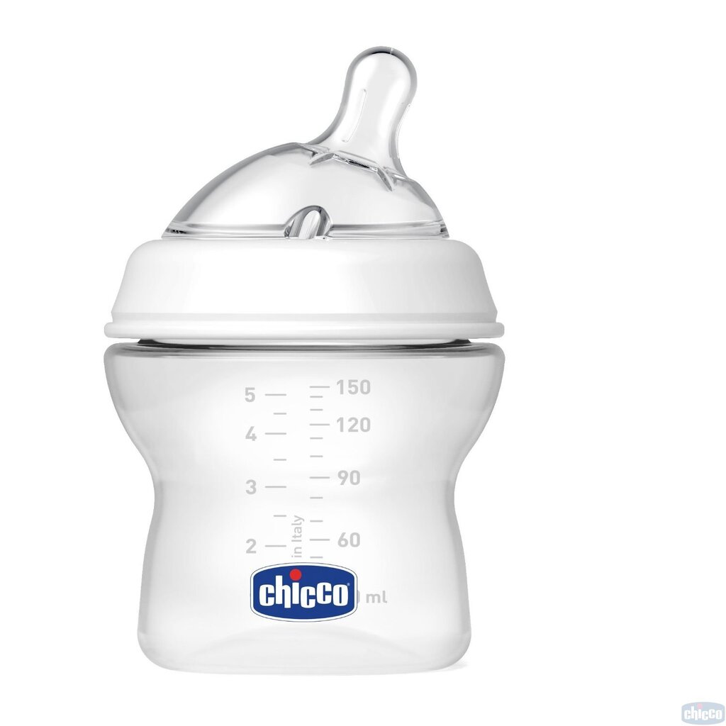 Buteliukas Chicco Natural Feeling 150 ml, 0 mėn., vidutinės tėkmės цена и информация | Buteliukai kūdikiams ir jų priedai | pigu.lt