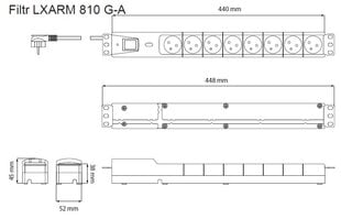 Удлинитель Lestar LXARM810, 1.5 м цена и информация | Удлинители | pigu.lt