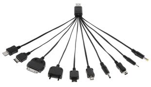 Универсальный USB-шнур для зарядки - кабель для GSM (10 типов) M-Life цена и информация | Кабели для телефонов | pigu.lt