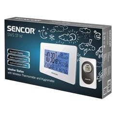 Метеостанция с беспроводным термометром Sencor SWS51W цена и информация | Метеорологические станции, термометры | pigu.lt