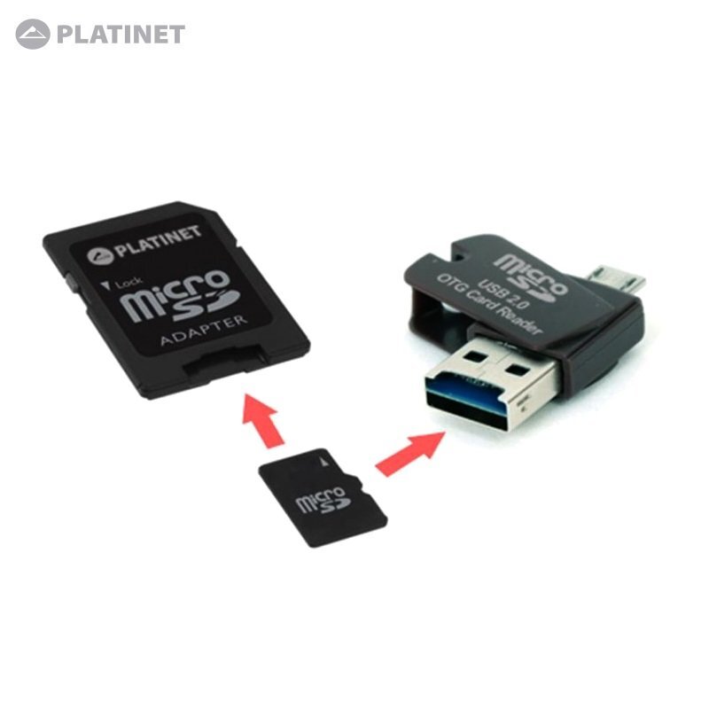 Platinet PMMSD16CR4 4in1 16GB USB laikmena + Micro SD kortelė + micro USB OTG skaitytuvas telefonams ir planšetiniams kompiuteriams цена и информация | Atminties kortelės telefonams | pigu.lt