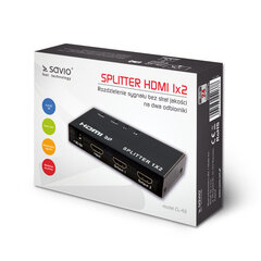 SAVIO HDMI Šakotuvas, 1 input, 2 outputs CL-42, Juoda kaina ir informacija | Adapteriai, USB šakotuvai | pigu.lt